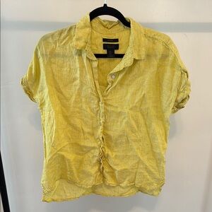 Rachel Roy Mustard Linen Shirt, size Medium